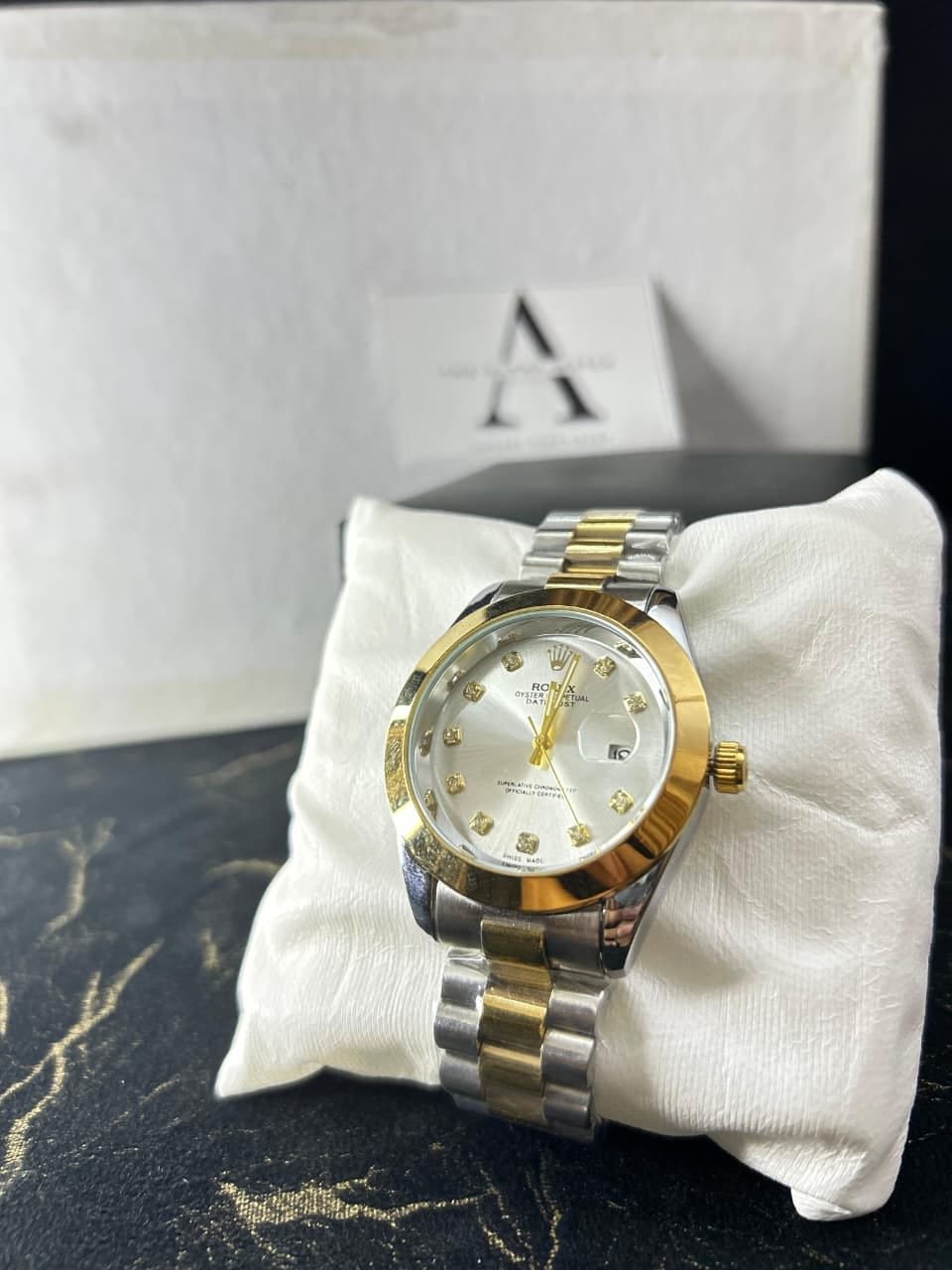ROLEX WHITE DIEL DAY AND DATE