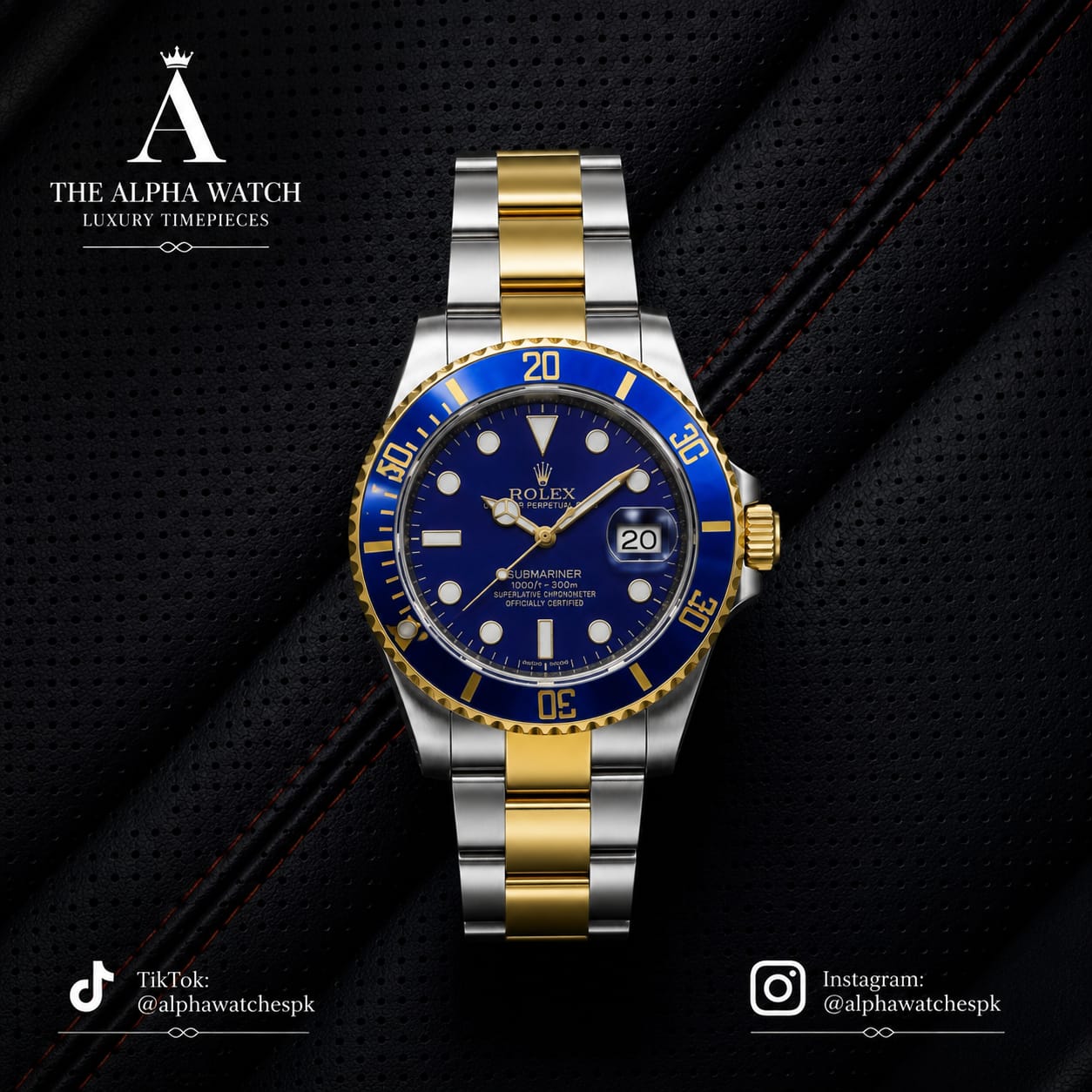 Rolex Submariner 126613LB Silver and Gold Oyster Bracelet with Blue Bezel