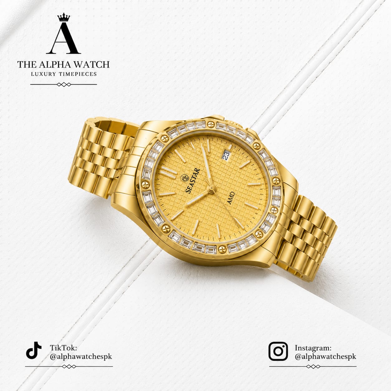 SEASTAR GOLDEN DIAMOND DIEL WATCH